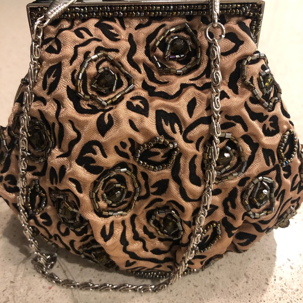 Evening bag (boutique) - black and champagne gold